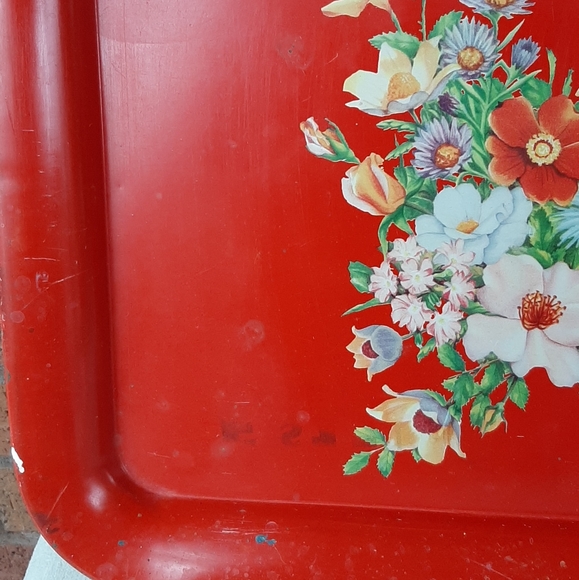 Vintage Lap Trays Accents Vintage 7 X 12 Floral Metal Tv Lap Tray